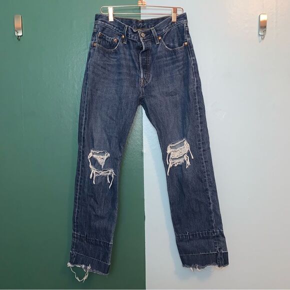 501 Levi’s Straight Jeans Size 27 - Picture 1 of 9